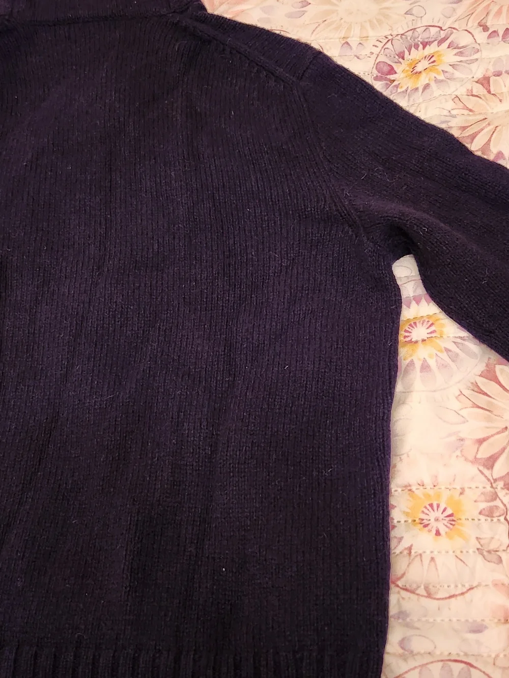 Polo by Ralph Lauren Dark Navy Shawl Turtleneck Sweater with Button Accents